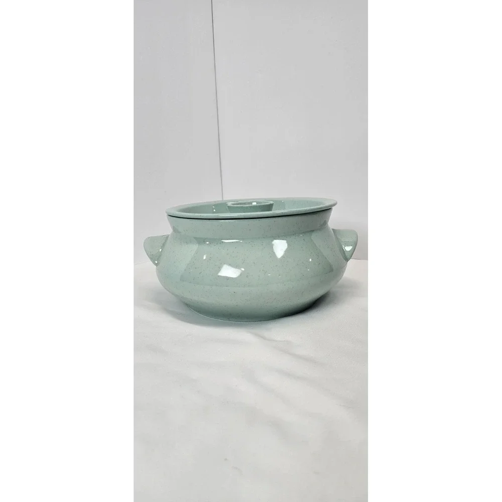 Vintage Franciscan Aqua Speckled Covered Casserole Dish MCM‎ 7